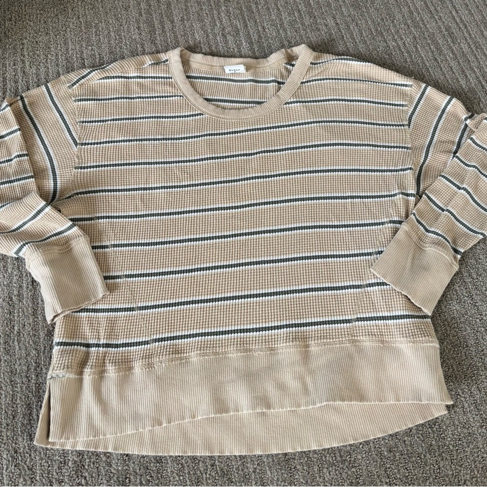 OFFLINE By Aerie Women’s Wow! Relaxed Waffle T-Shirt Color Soft Wheat - Picture 2 of 10